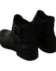Dolce & Gabbana Elegant Derby Brogue Boots in Exotic Leather
