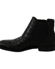 Dolce & Gabbana Elegant Derby Brogue Boots in Exotic Leather