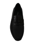 Dolce & Gabbana Exquisite Black Lizard Leather Loafers