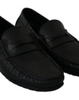 Dolce & Gabbana Exquisite Black Lizard Leather Loafers