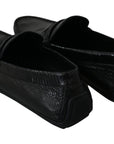 Dolce & Gabbana Exquisite Black Lizard Leather Loafers