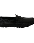 Dolce & Gabbana Exquisite Black Lizard Leather Loafers