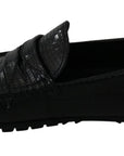 Dolce & Gabbana Exquisite Black Lizard Leather Loafers