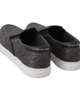 Dolce & Gabbana Elegant Gray Caiman Leather Loafers