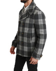Dolce & Gabbana Elegant Gray Check Double Breasted Coat