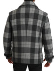 Dolce & Gabbana Elegant Gray Check Double Breasted Coat