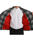 Dolce & Gabbana Elegant Gray Check Double Breasted Coat