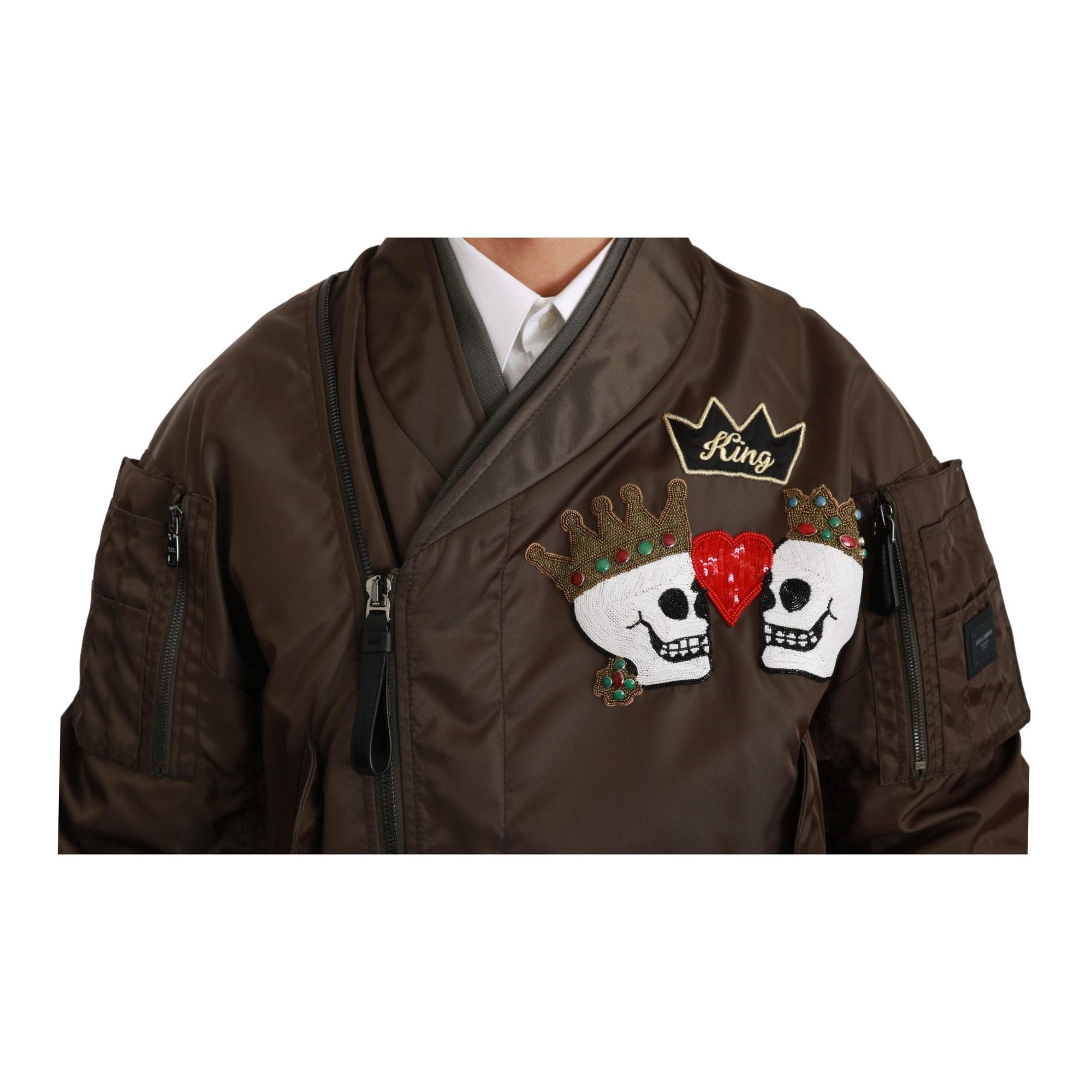 Dolce & Gabbana Sequined Double-Breasted Bomber Jacket