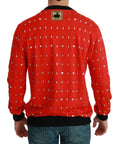 Dolce & Gabbana Elegant Red Crystal-Embellished Pullover Sweater