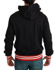 Dolce & Gabbana Elegant Black Hooded Sweater with Multicolor Motif