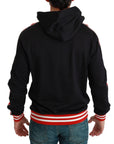 Dolce & Gabbana Elegant Black Hooded Sweater with Multicolor Motif