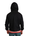 Dolce & Gabbana Elegant Black Hooded Sweater with Multicolor Motif