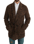 Dolce & Gabbana Elegant Brown Alpaca Blend Belted Cape Jacket