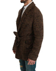 Dolce & Gabbana Elegant Brown Alpaca Blend Belted Cape Jacket