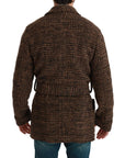 Dolce & Gabbana Elegant Brown Alpaca Blend Belted Cape Jacket