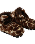 Dolce & Gabbana Elegant Giraffe Pattern Slides for Sophisticated Comfort