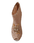 Dolce & Gabbana Elegant Lace Stilettos with Crystal Accents