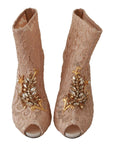 Dolce & Gabbana Elegant Lace Stilettos with Crystal Accents