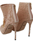 Dolce & Gabbana Elegant Lace Stilettos with Crystal Accents