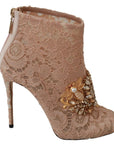 Dolce & Gabbana Elegant Lace Stilettos with Crystal Accents