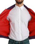 Dolce & Gabbana Vibrant Red Bomber Jacket with Multicolor Motif