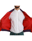 Dolce & Gabbana Vibrant Red Bomber Jacket with Multicolor Motif