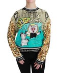 Dolce & Gabbana Chic Multicolor Motive Sequined Sweater