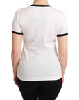 Dolce & Gabbana Elegant White Cotton Crewneck Tee with Motive