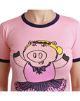 Dolce & Gabbana Pink Crewneck Year of the Pig T-Shirt