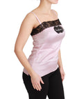 Dolce & Gabbana Elegant Silk Lace Detail Tank Top