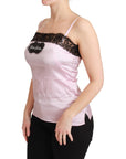 Dolce & Gabbana Elegant Silk Lace Detail Tank Top