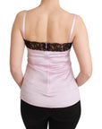 Dolce & Gabbana Elegant Silk Lace Detail Tank Top