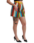 Dolce & Gabbana Multicolor Striped High-Waist Shorts