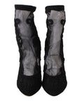 Dolce & Gabbana Embroidered Floral Stiletto Socks Booties