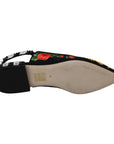 Dolce & Gabbana Elegant Crystal-Embellished Floral Flats