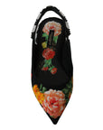Dolce & Gabbana Elegant Crystal-Embellished Floral Flats