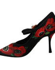 Dolce & Gabbana Floral Mary Janes Pumps with Crystal Detail