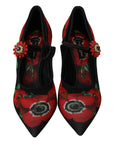Dolce & Gabbana Floral Mary Janes Pumps with Crystal Detail