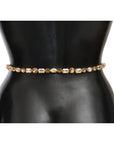 Dolce & Gabbana Champagne Crystal Embellished Leather Belt