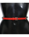 Dolce & Gabbana Elegant Floral Rose Waist Belt in Vibrant Red