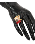 Dolce & Gabbana Chic Canine Gold-Tone Statement Ring