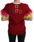 Dolce & Gabbana Chic Red Pig Print Crew Neck T-Shirt