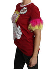 Dolce & Gabbana Chic Red Pig Print Crew Neck T-Shirt