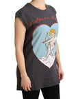 Dolce & Gabbana Elegant Gray Cotton Cap Sleeve Tee