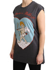 Dolce & Gabbana Elegant Gray Cotton Cap Sleeve Tee