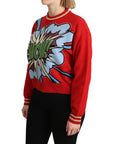 Dolce & Gabbana Radiant Red Cartoon Motive Cashmere Sweater
