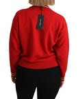 Dolce & Gabbana Radiant Red Cartoon Motive Cashmere Sweater