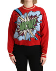 Dolce & Gabbana Radiant Red Cartoon Motive Cashmere Sweater