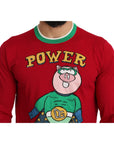 Dolce & Gabbana Elegant Red Wool-Silk Crewneck Sweater