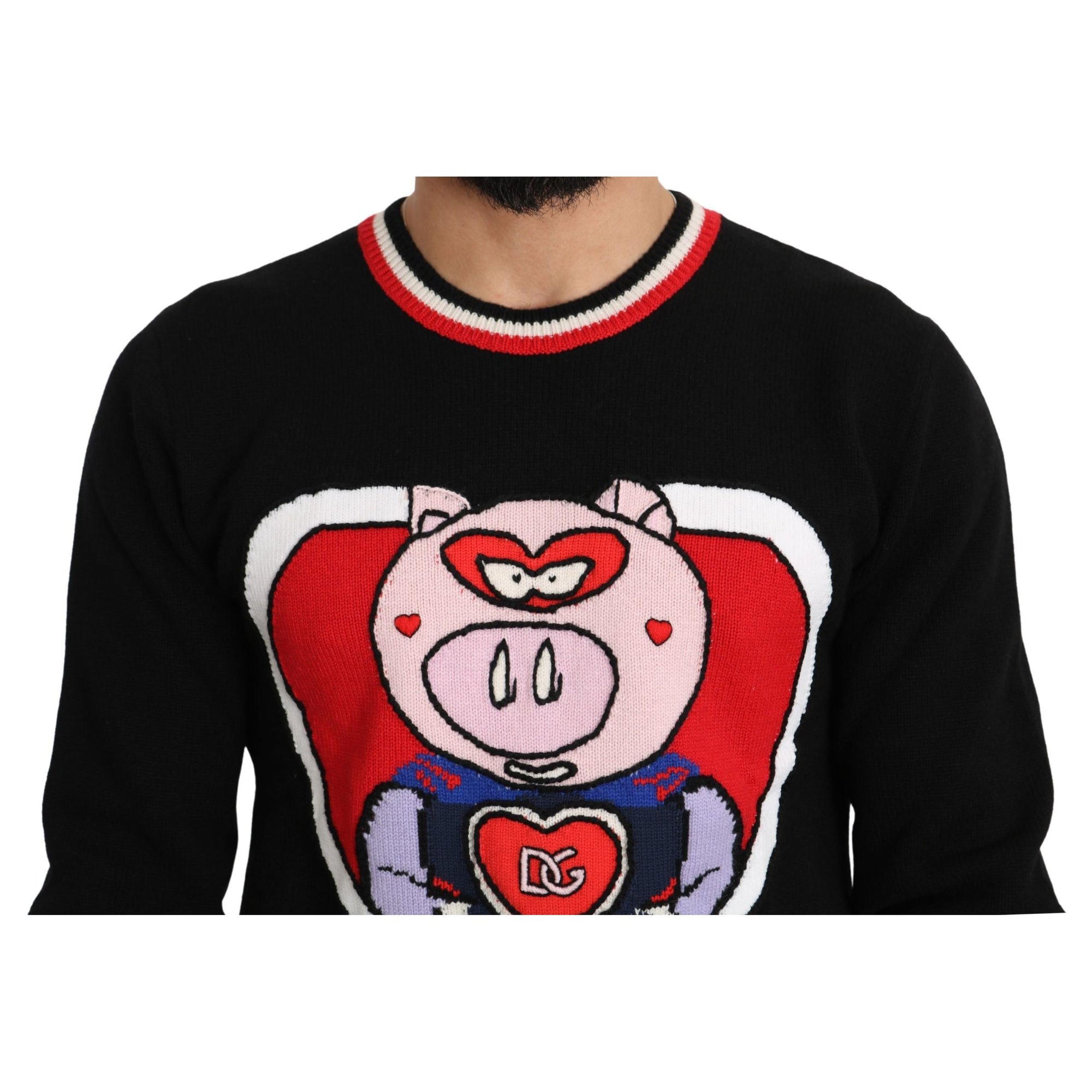 Dolce & Gabbana Elegant Black Cashmere Crew Neck Sweater